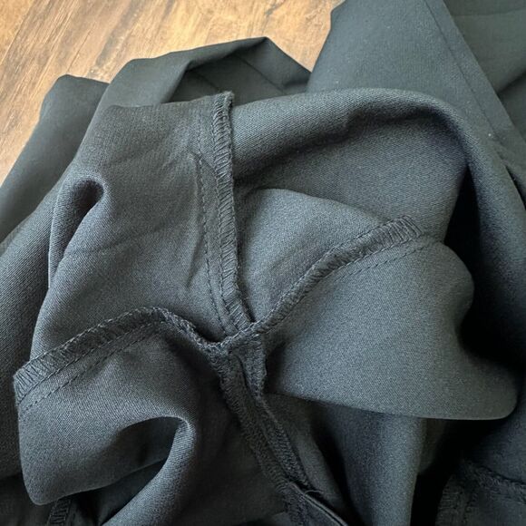 NWT STRUT & BOLT Los Angeles Black Wide-Leg Pants w Feather Trim - Picture 7 of 13